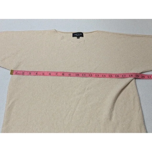 Bartolini Sweater Womens Med Beige  Pullover Dolman Sleeve Wool Cashmere Silk - Picture 9 of 11